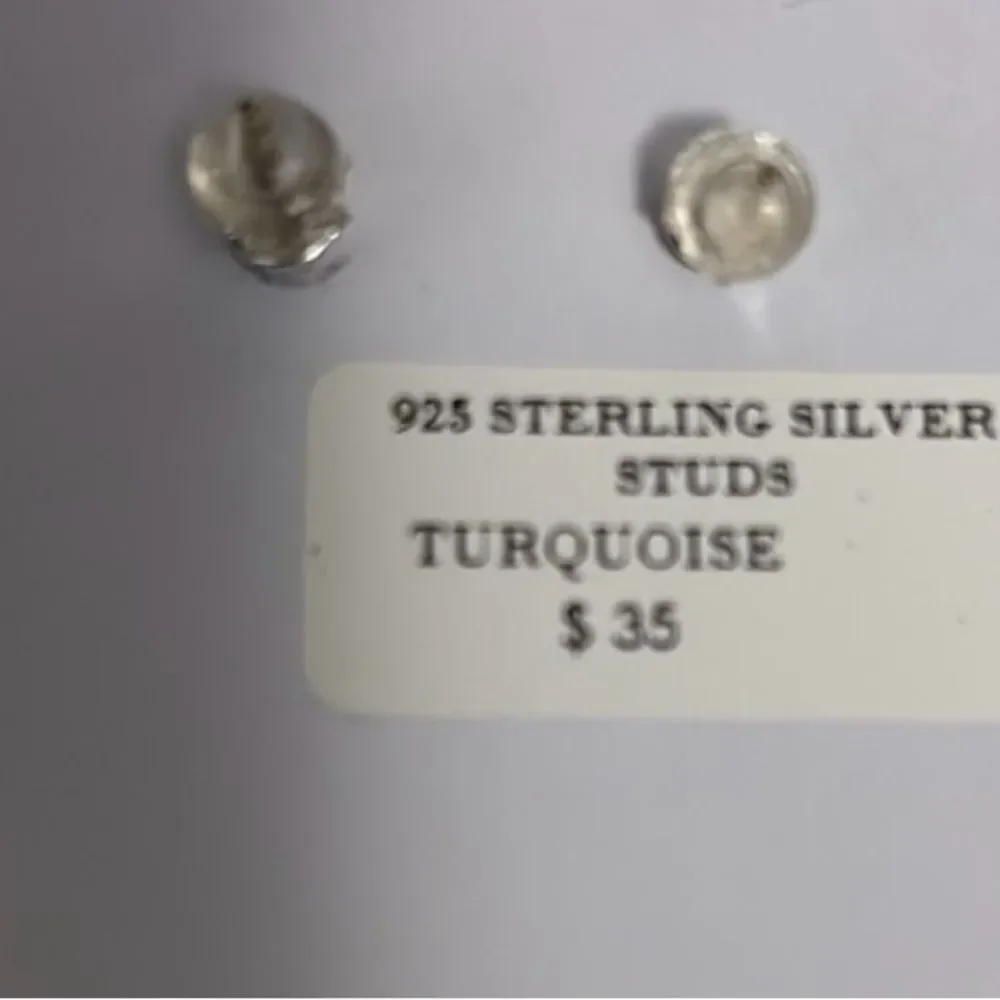 NWT 925 sterling silver turquoise studs - Picture 3 of 3